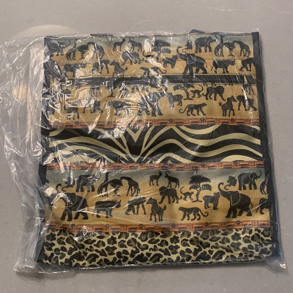 Alfagear ~ African Safari Print Canvas Tote Bag w/Zipper & Coin Purse - Picture 10 of 12